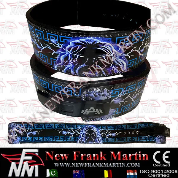 NFM Weight lifting Belt Anime Character Zeus Print Lever Buckle Power Lifting Gym Training Leather Belt Drop shipping OEM ODM