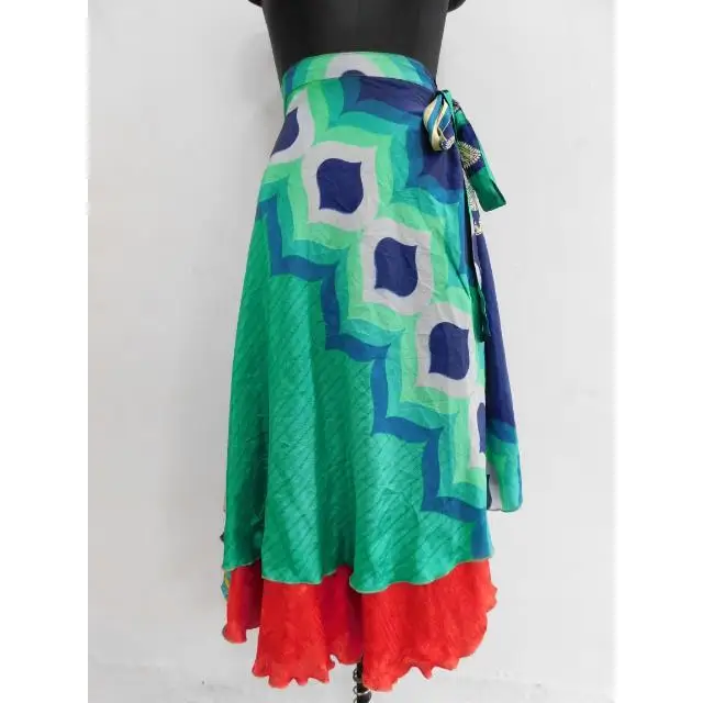 Vintage silk saree Magic Wrap Skirts Handmade Silk Reversible rapron skirt
