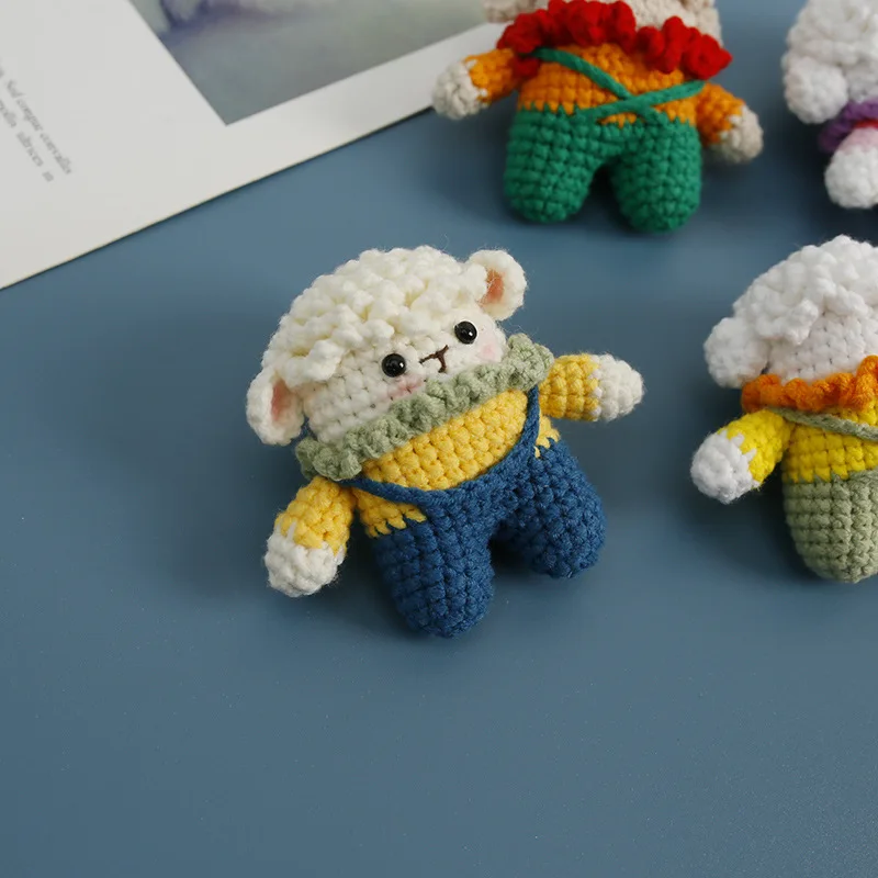 Crochet Animal Car Dashboard Decor Cute Crochet Sheep Car Interior Accessory Crochet Amigurumi Doll for Car Dashboard Accessory