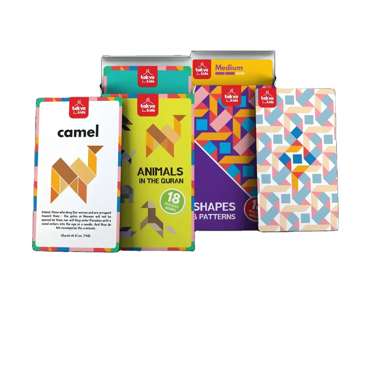 Educational Toys Wooden Magnets Unisex  Arabic Alphabet Little Musafir Puzzle Set Add-ons Tangram Set Ramadan Gift Islamic Toys