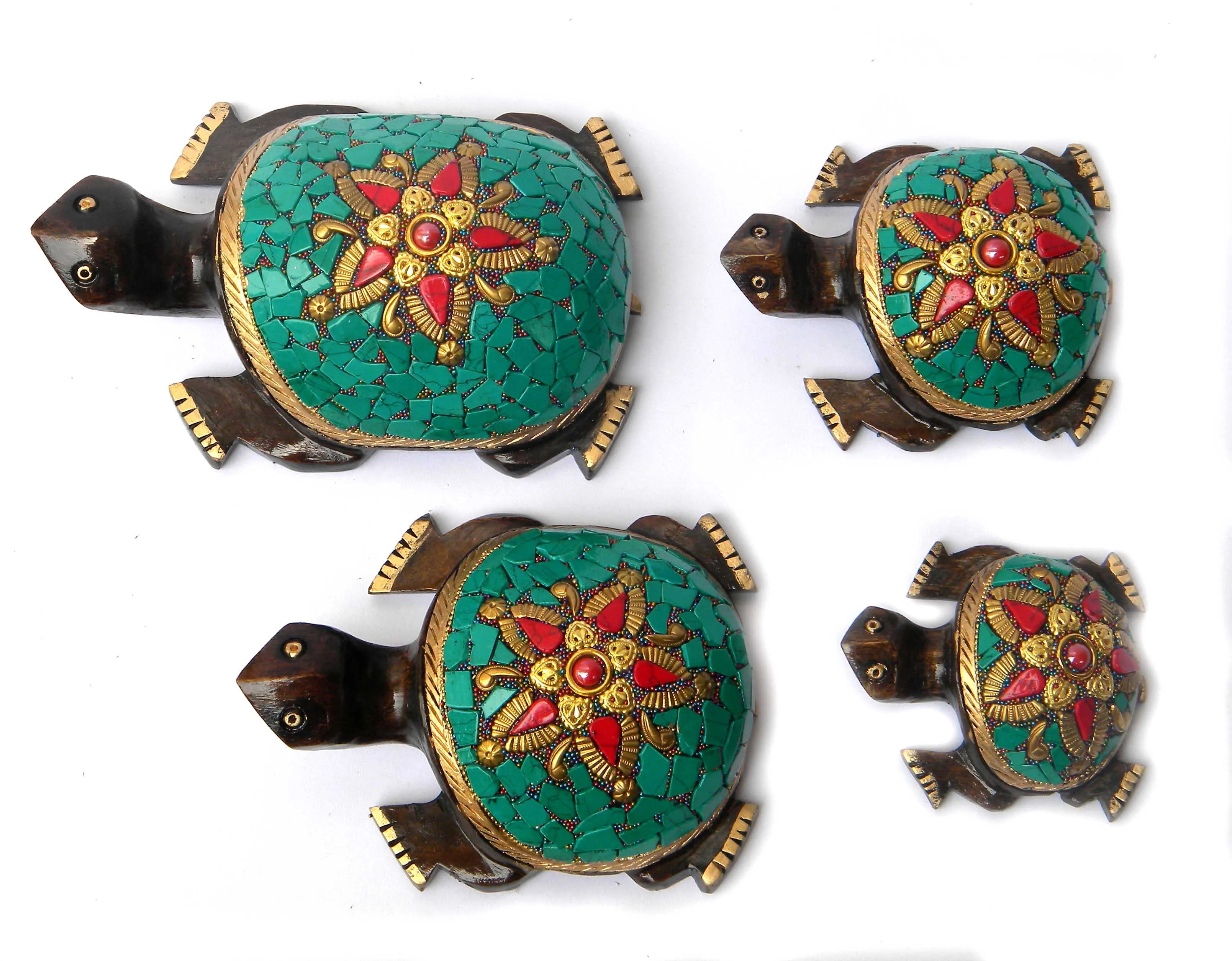 Indian Decorative Metal Aluminium Tortoise and Turtle Statues For Home Decoration Carving Design