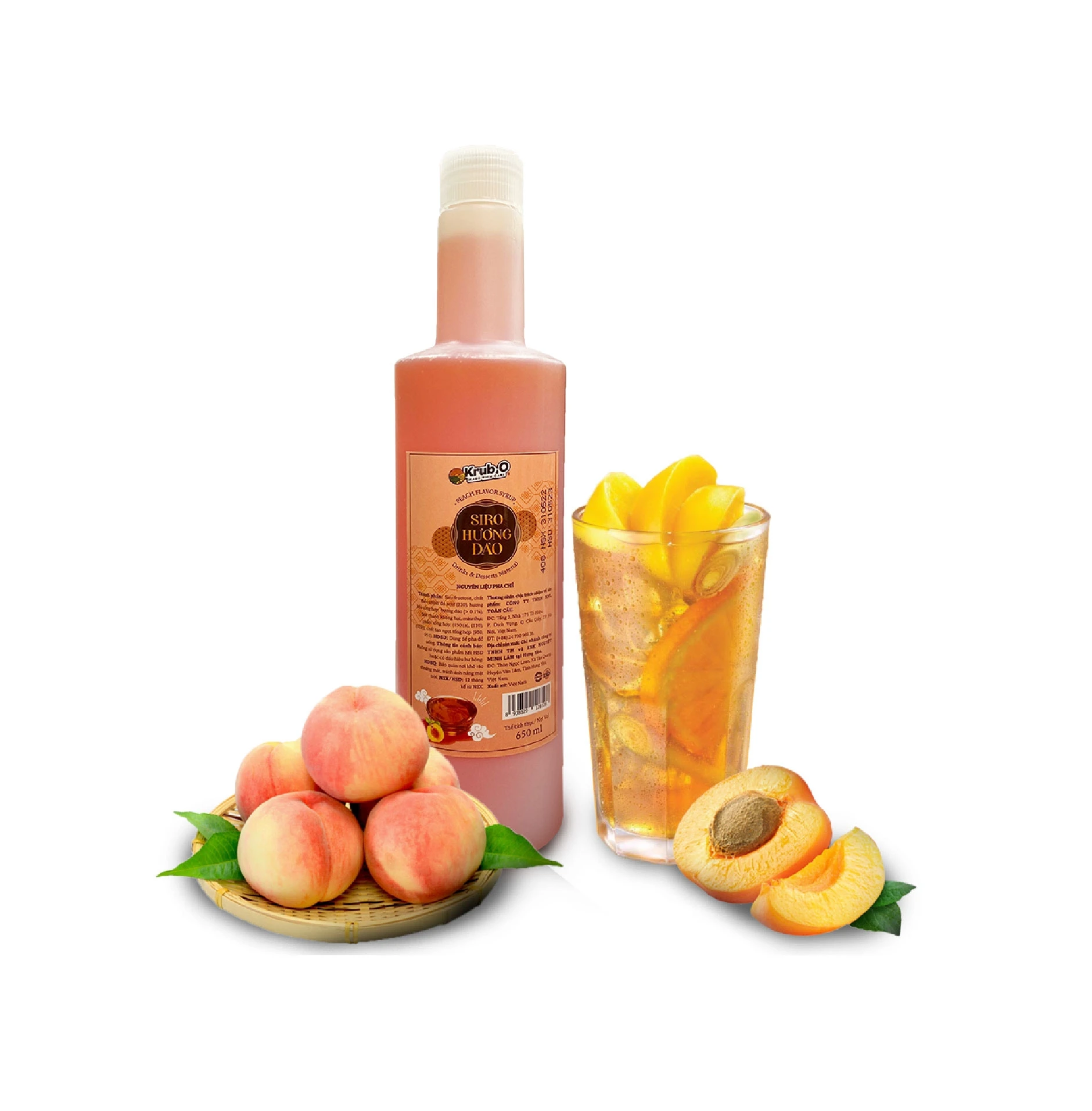 Vietnam Popular Concentrated Juice Peach Syrup for Bubble Milk Tea High Quality Proper Price For Sale