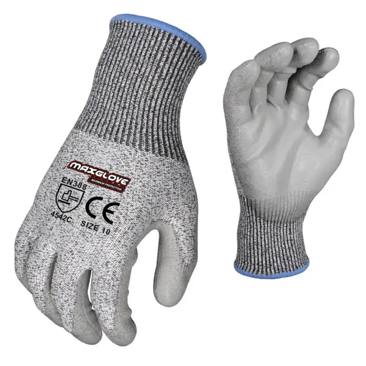 MaxiPact 13 Or 15 Gauge Tear Resistant Elastic Cuff Custom Logo Working Safety Construction Cut Proof Gloves