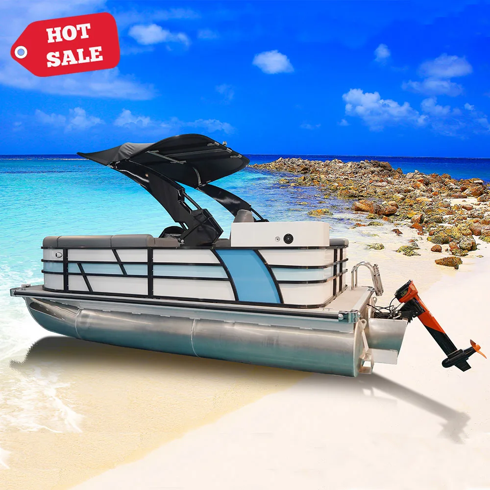 16Ft 17Ft Aluminium Pontoon Boat China Electric Floating Party Boat Luxury Inflatable Pontoon House Boats With Electric Motor