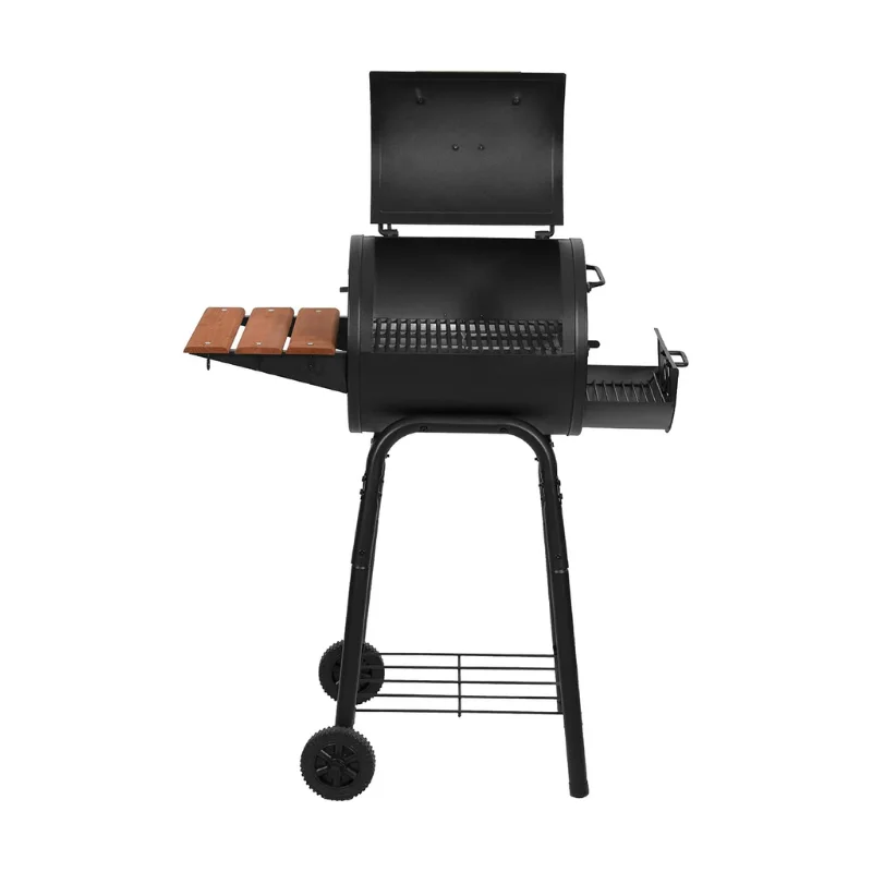 NEW PRODUCT Patio Pro Charcoal Grill, Model E1515 Compact Grill with Cast Iron Grates and Premium Wood Shelf