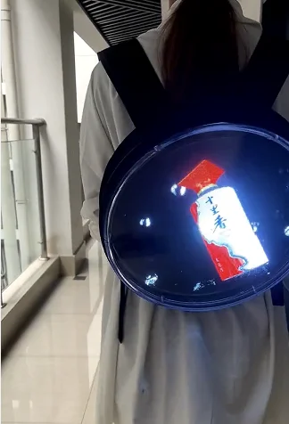 Small 32cm 3d hologram advertising holographic display fan backpack wifi mobile Backpack display 3d hologram led advertising fan