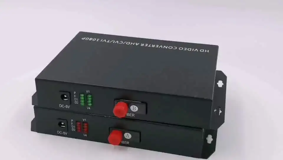 4 channel hd-sdi over fiber optic Extender 5MP BNC media converter