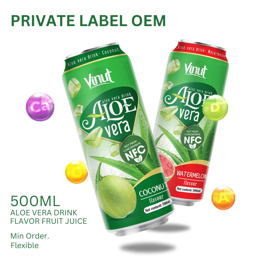 350ml VINUT Bottled Customized Label Aloe Vera Drinks Honey Flavor Manufacturer ODM OEM Service HALAL BRC