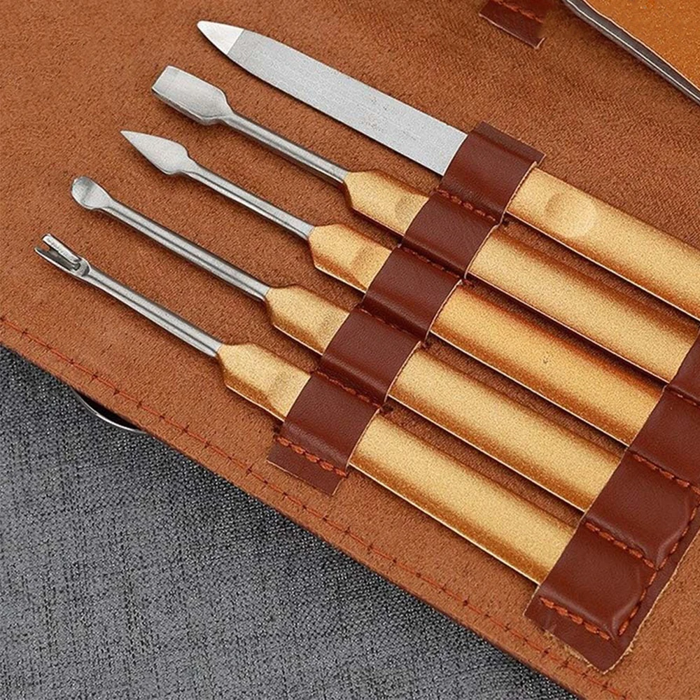 Manicure Set 10 In 1 Full Function Kit Professional Stainless Steel Pedicure Sets With Leather Portable Case Idea Gift