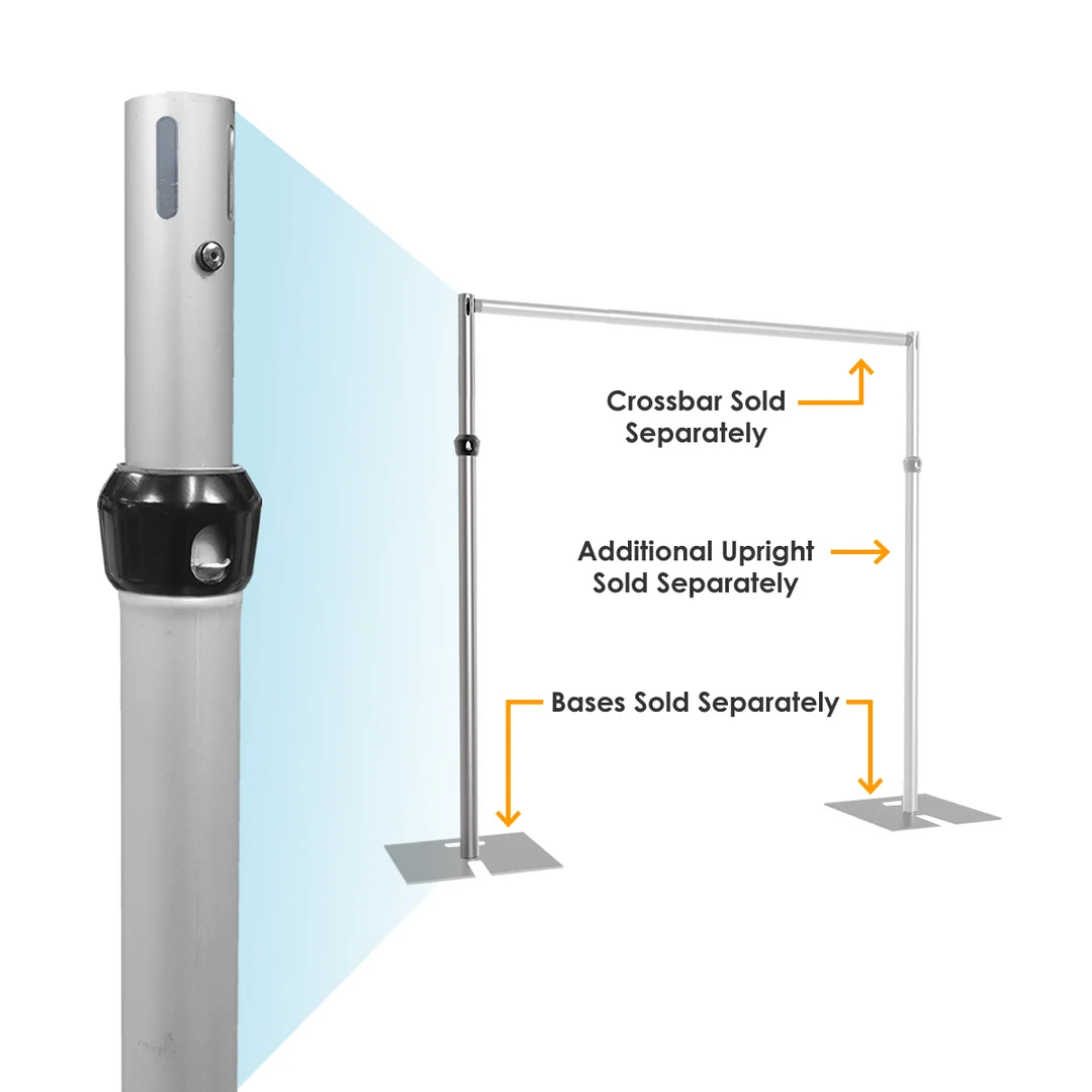 Adjustable Uprights Telescopic Slip-fit Upright 5-20ft with slip lock collar for Pipe and Drape Systems Arch Backdrop stand