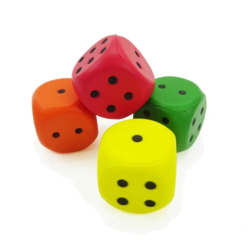 Promotional Toy Stress PU Foam Dice Soft 6 Sided Dice Cube for Early Learning Math Activities Group Games