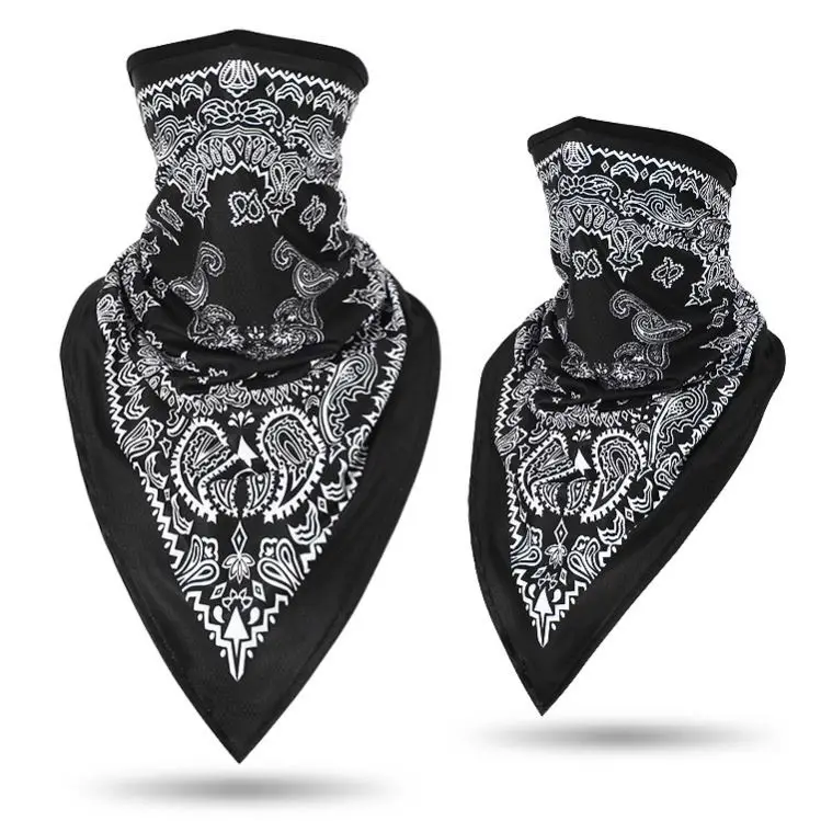 Custom Paisley Ice Silk Mesh Bandanas for Women UV Protected Cycling Triangle Face Mask Neck Gaiter Cover Scarf Outdoor Hiking