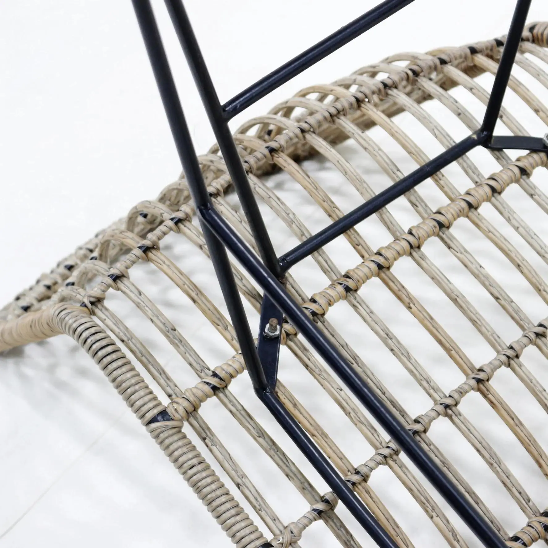 Comhome-High Quality Outdoor Furniture Stackable Iron Frame Rattan Din Wicker Cane Patio Dining Chair