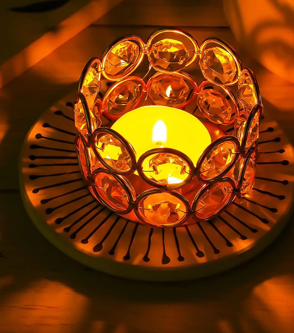 20 Pack Crystal Candle Holder Elegant Decorative Tealight/Candle Holders Crystal Votive/Candle Holders Silver or Gold Candle