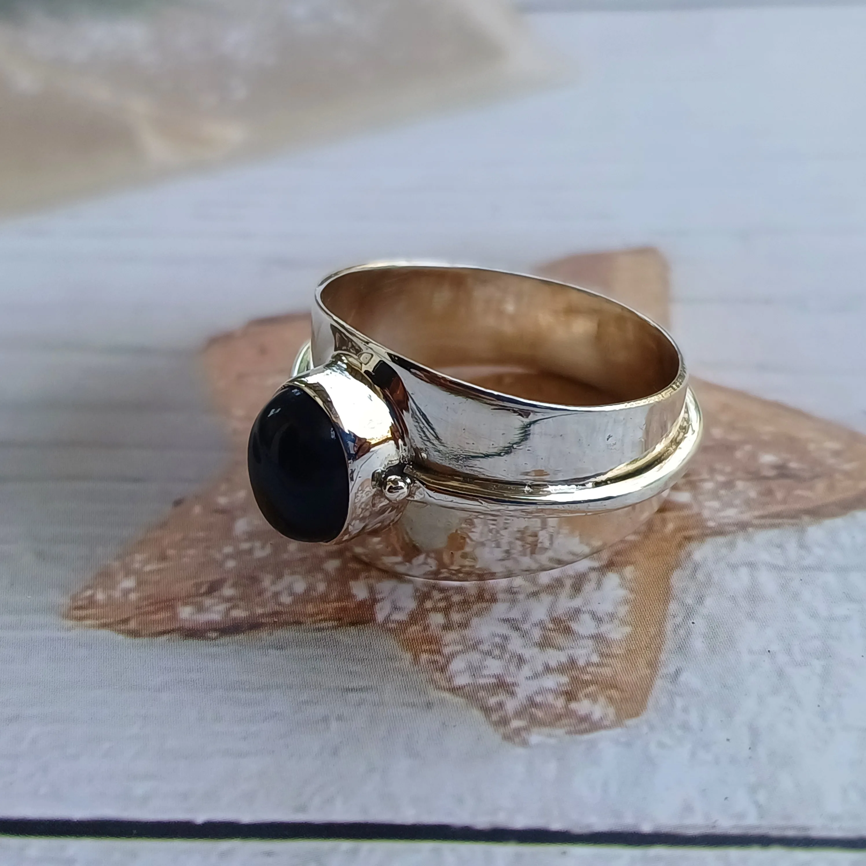 Bulk Wholesale Natural Black Onyx Gemstone 925 Sterling Silver Handmade Ring Fine Rings