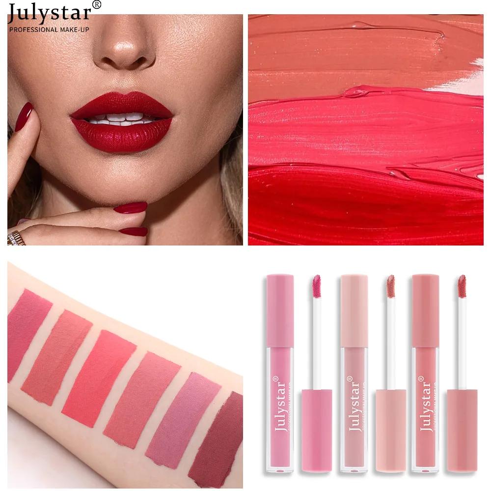 Low order matte lip glaze matte lipstick non-stick cup does not fade lip gloss brand cosmetics wholesale