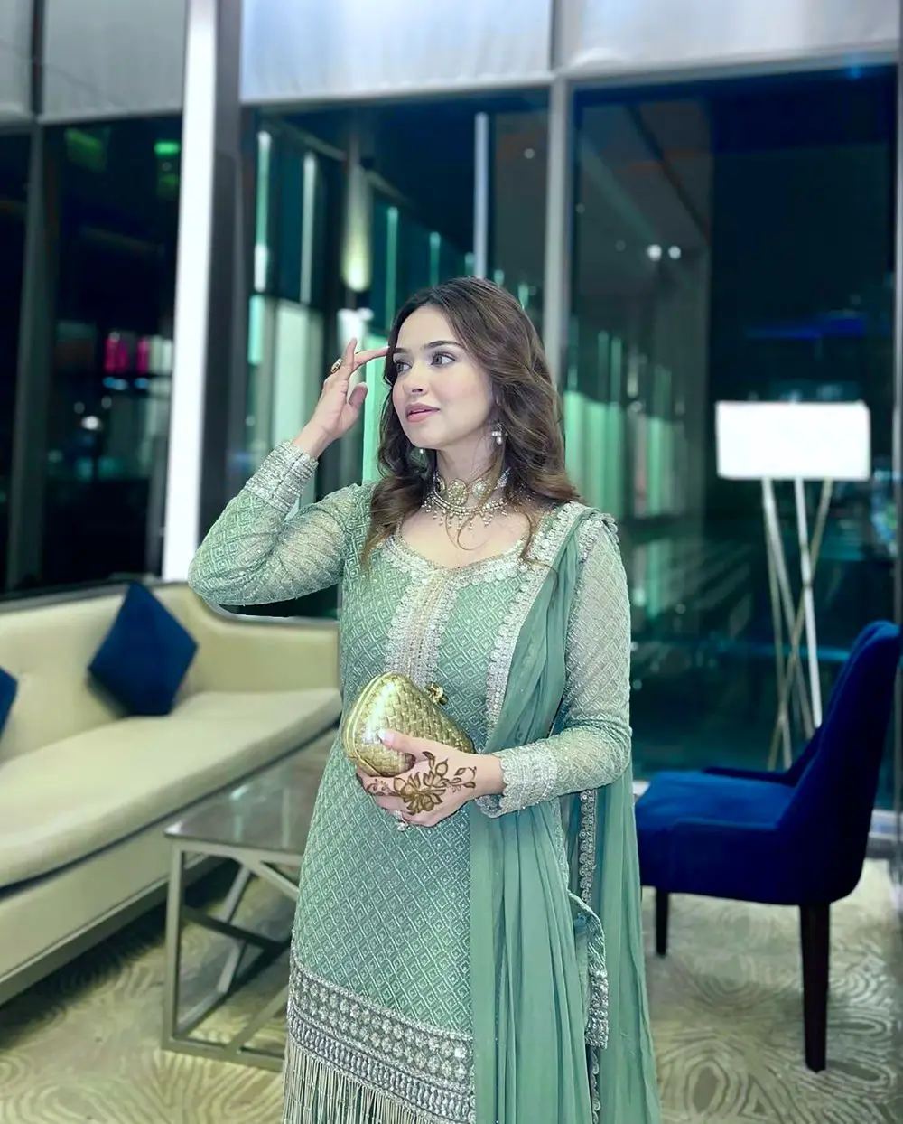 Readymade Indian Sequin Embroidered Sharara Gharara Kurti Set, Georgette Fabric, Pakistani Designer Ethnic Wear 3 Pcs Set