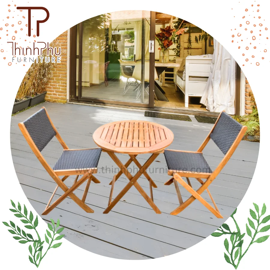 Modern wooden table and wicker chair dining set for restaurant furniture Factory direct supply