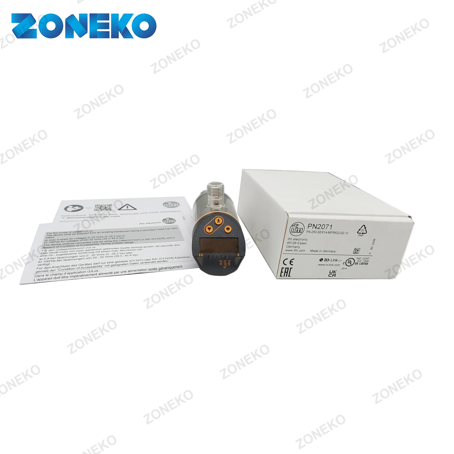 IFM Pressure sensor with display IFM PN2071 PN-250-SER14-MFRKG/US/ /V