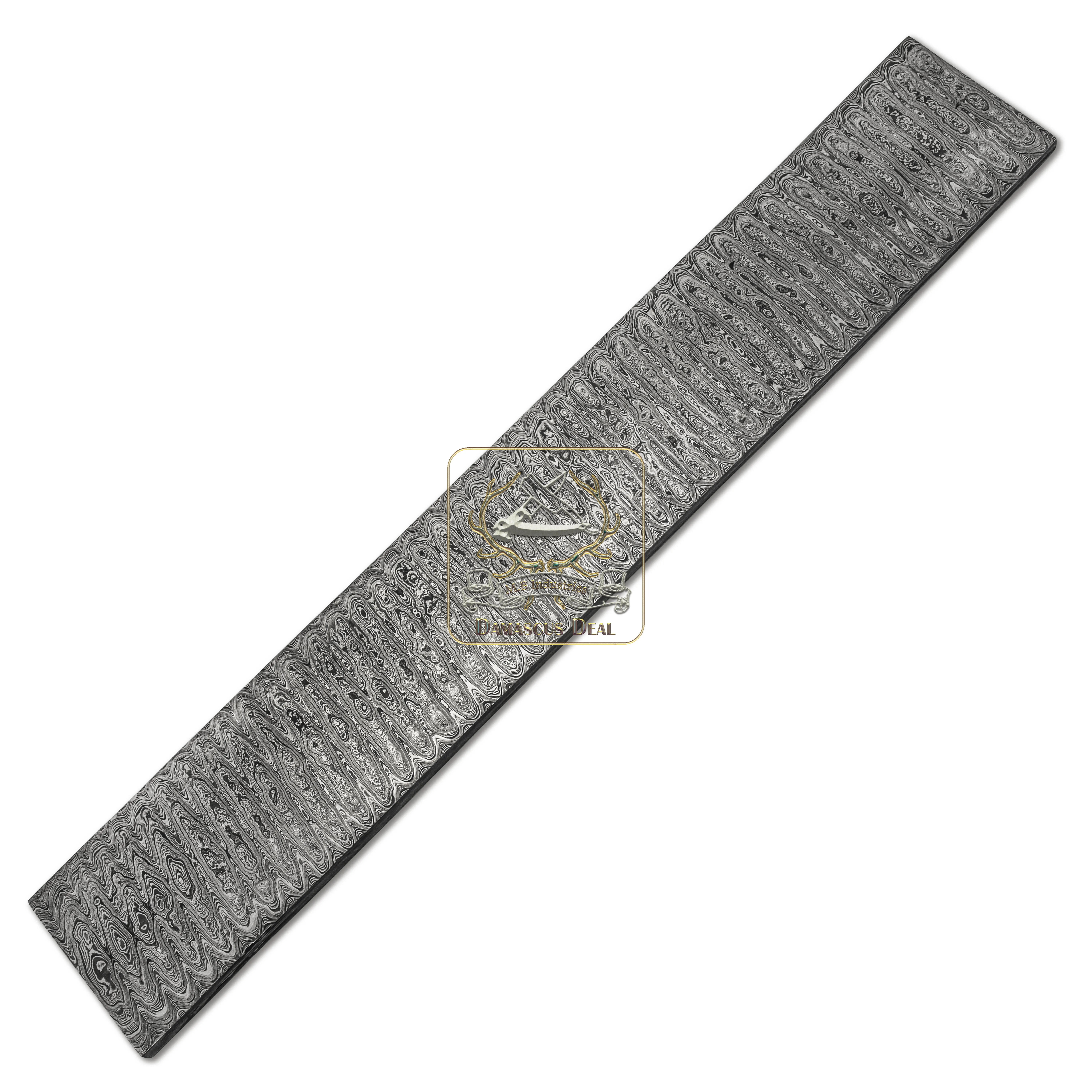 Damascus Steel Billet Ladder Pattern DD-Ladder-305 for Knife Making Hand Forged Carbon Steel Hardness 58-62 HRC Billet