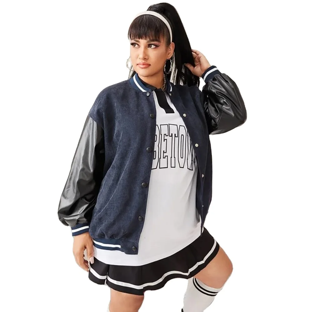 Winter Ladies Baseball Bomber Jacket Woman Casual Baseball letterman Varsity Jacket Women Vintage Jackets