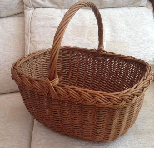 Home Decor Basket Modern Hand Woven Craft Eco Friendly Bamboo Wooden Picnic Fruit Basket Rattan Storage Basket Flowers
