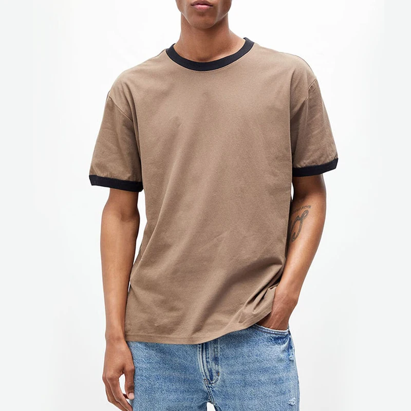 oem custom unisex ringer t shirt manufacturers odm retro cotton round neck t shirts ringer t shirts