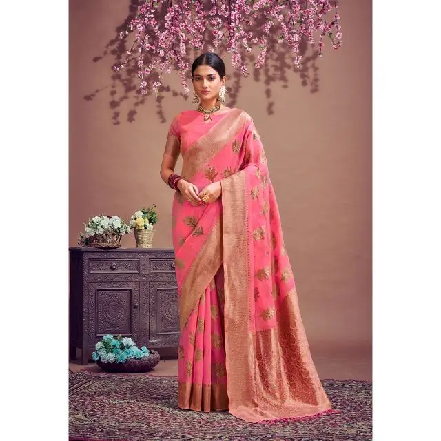 Самый популярный по запросу мягкий Шелковый Сари Banarasi Pondura с богатым пальлу женская мода оптовая продажа заводской поставщик