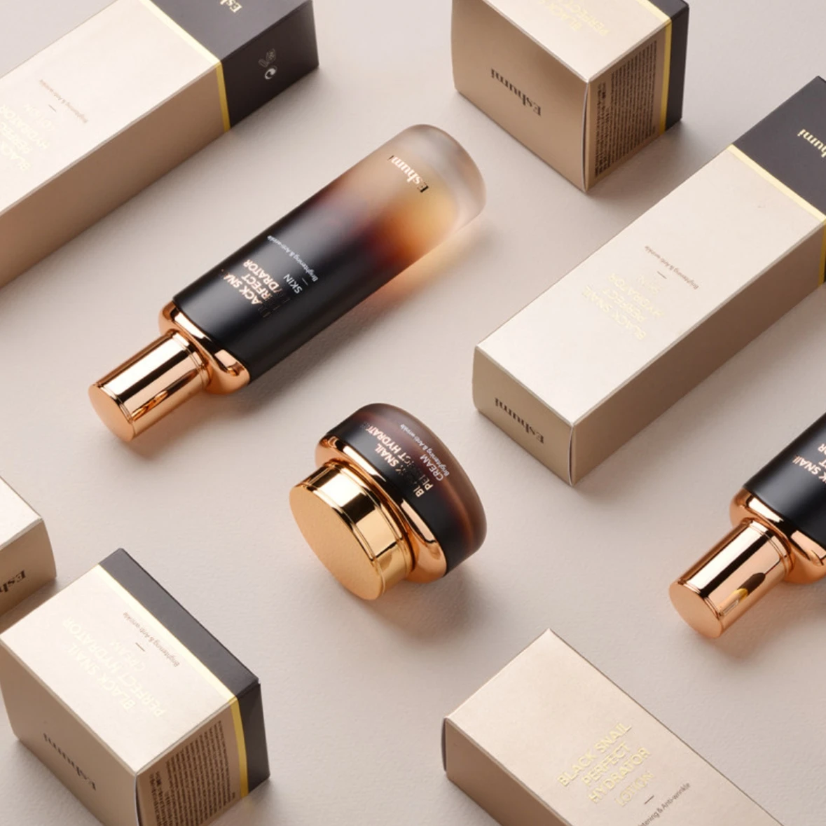 skin care set with 3 Quality Guaranteed Korean Anti-Aging Eshumi Black Snail Perfect anti aging Skin Care line Set