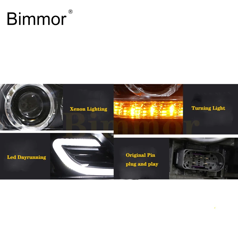 BIMMOR modified headlight For Mercedes Benz W204 headlights halogen upgraded to xenon 2011-2014 facelift Headlamp plug and play