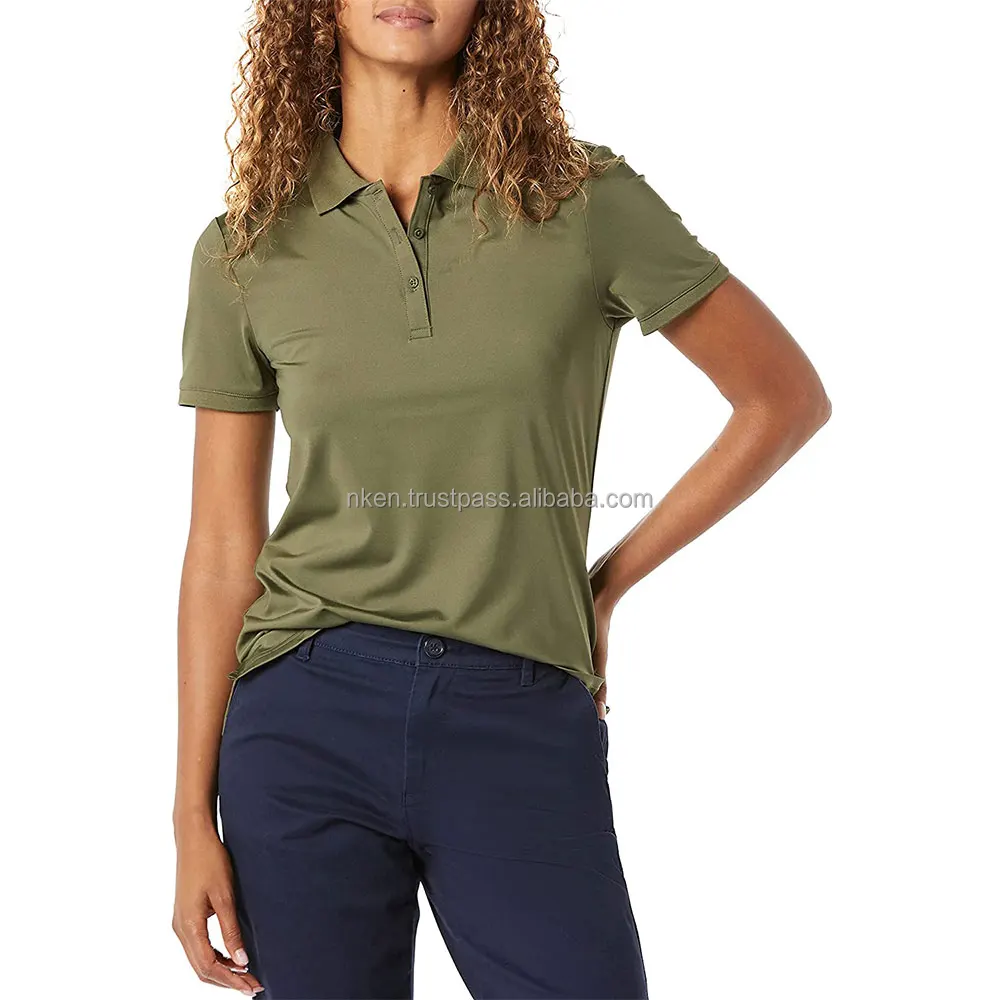 Women competitive price cotton lapel collar polo shirt golf short sleeve quick dry casual fashion polo shirts women