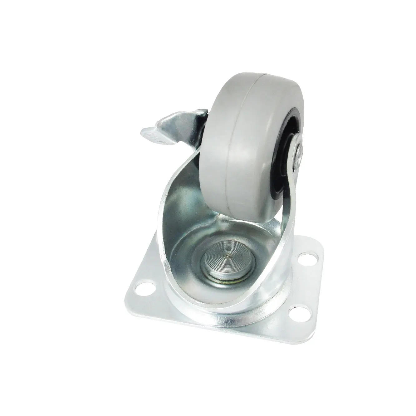 2- Inch Locking Wheel Casters Grey TPR Wheel With Side Brake