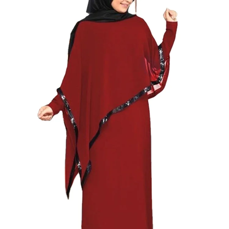 Islamic Prayer Ethnic Clothing Traditional Full Cover Two Piece Hijab With Dress Muslim Telekung Dress