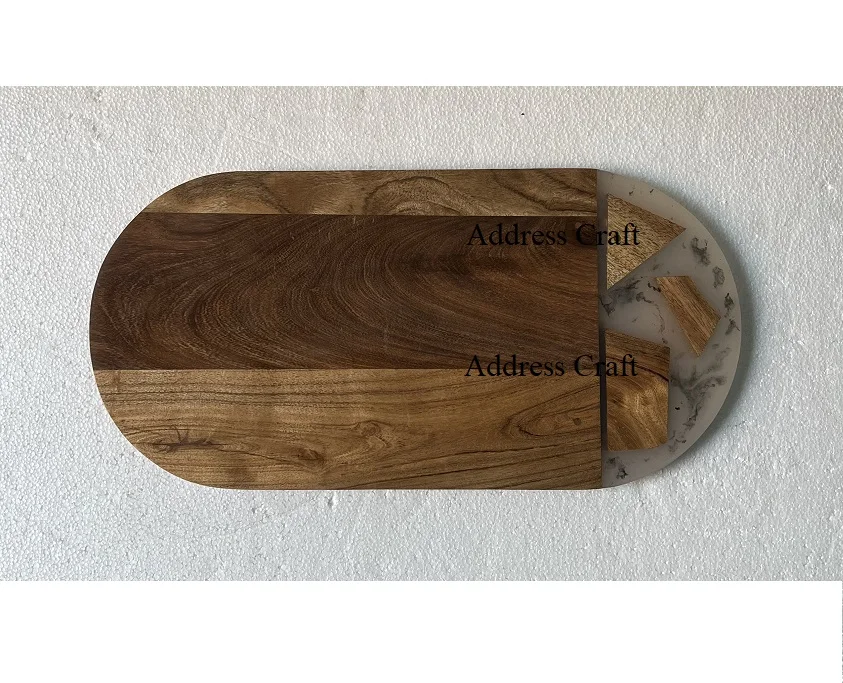 Factory Wholesale Price Chopping Board with Handle Classic Designed Cheese Board Vintage Resin Breakfast Board  Wooden Placemate