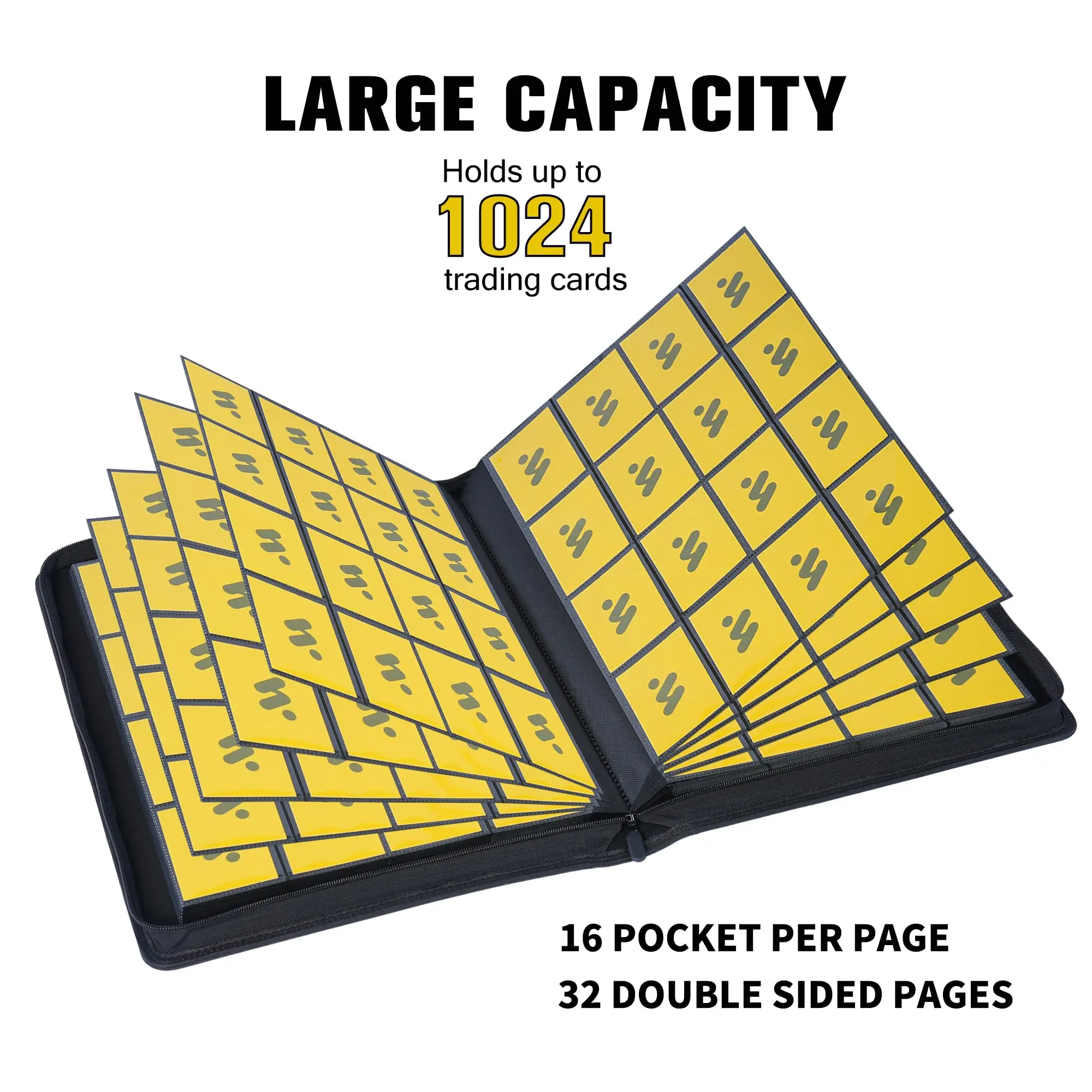 Portable Removable Baseball Game Trading Collector Album Card Binder Holds Protectors 16 Pocket Trading Card Binder