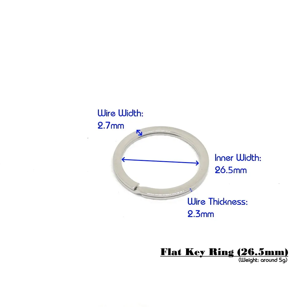 MING KEE METAL 25mm 26mm 1 inch Easy Open Opening Iron Metal Flat 25mm Key Ring