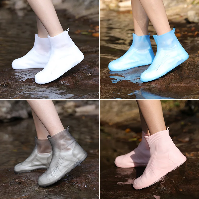 Rain shoes Silicone Waterproof Overshoes Reusable Resistant Rain Boots Non-Slip Washable Protection For Outdoor Use