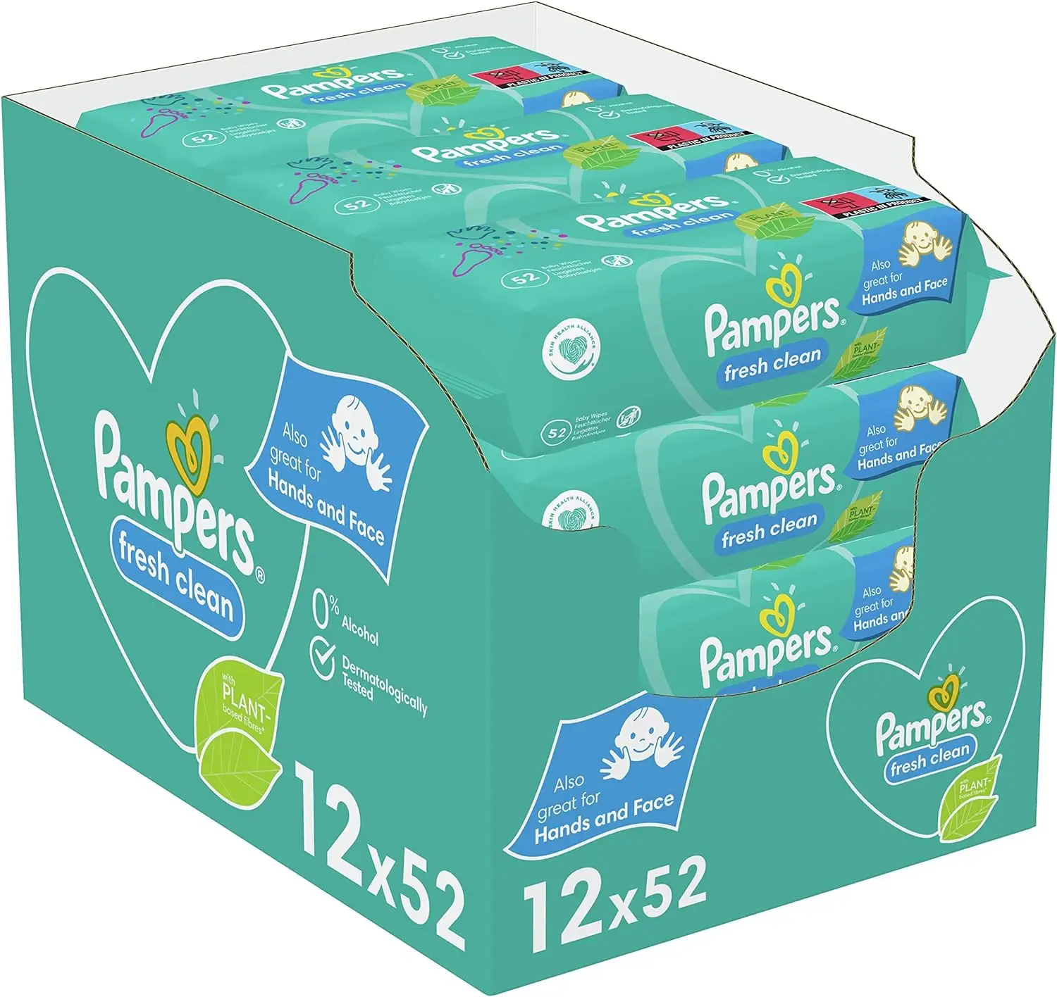 Pampers свежие чистые детские салфетки 12 упаковок