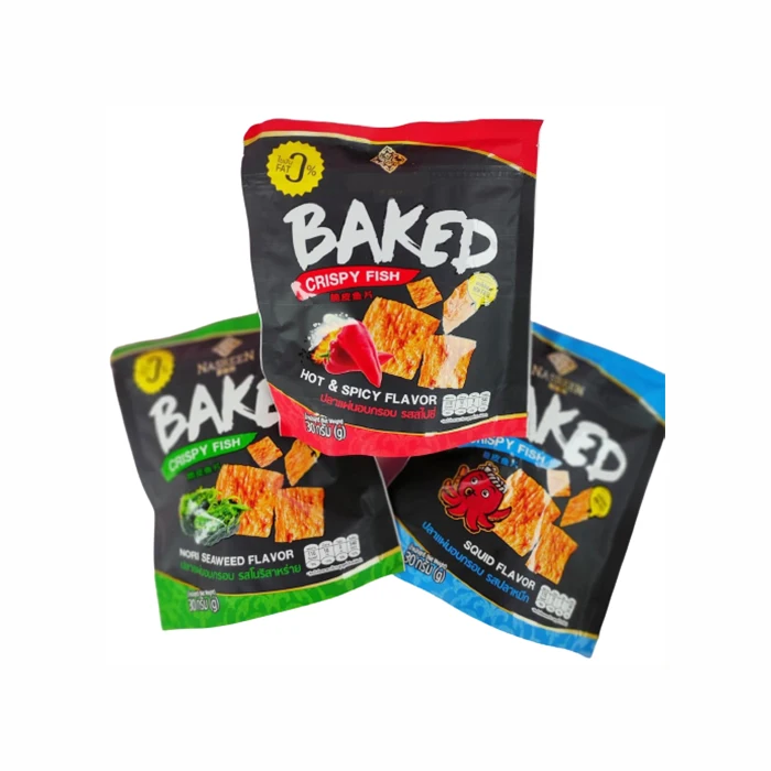 Запеченные чипсы с высоким содержанием белка от рыбы, диета с низким содержанием углерода, диета с низким содержанием жира, здоровая закуска из Таиланда