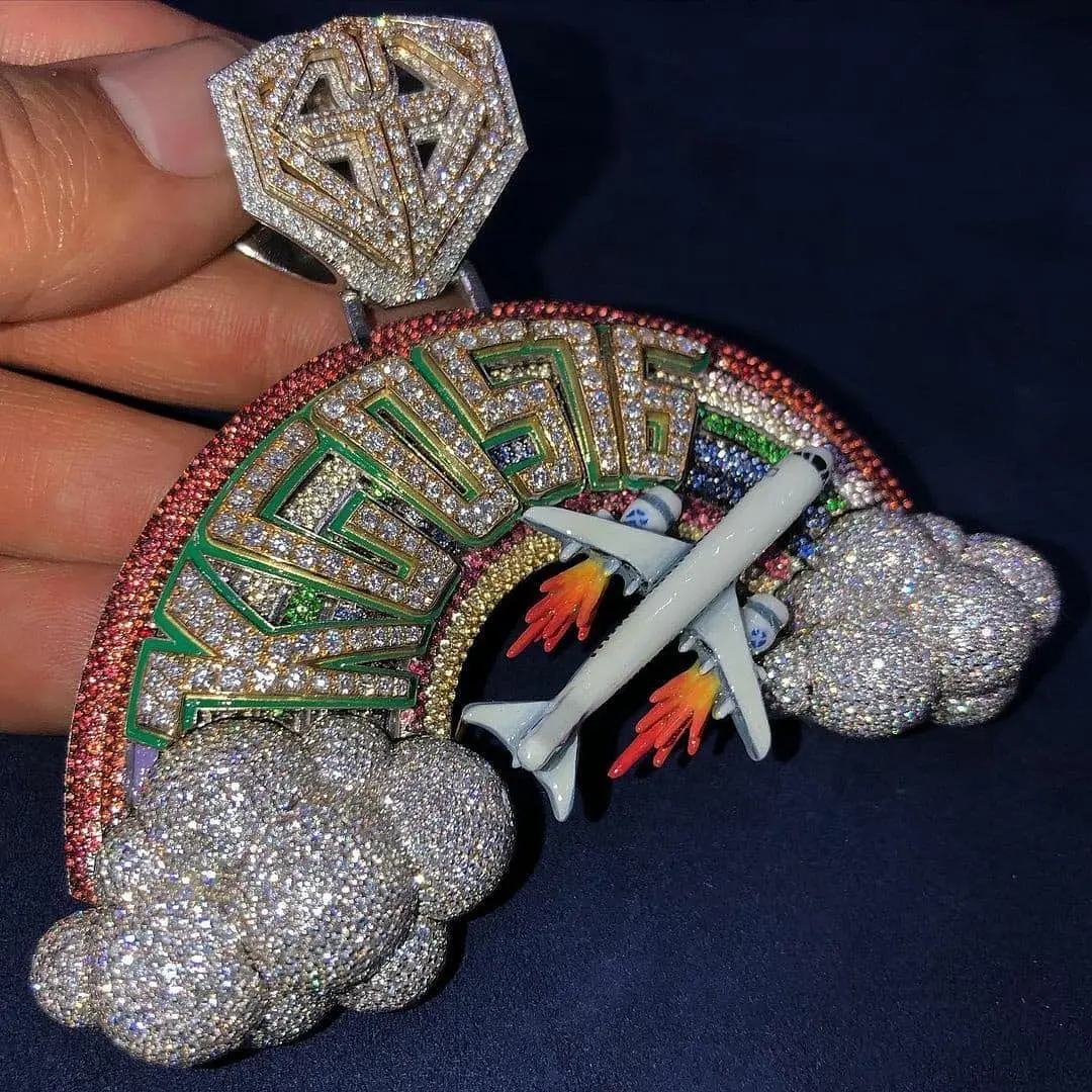 VVS Natural Iced Out Round Baguette Oval Princess Diamonds Letter Initial Name Jewelry Personalized Custom Pendant