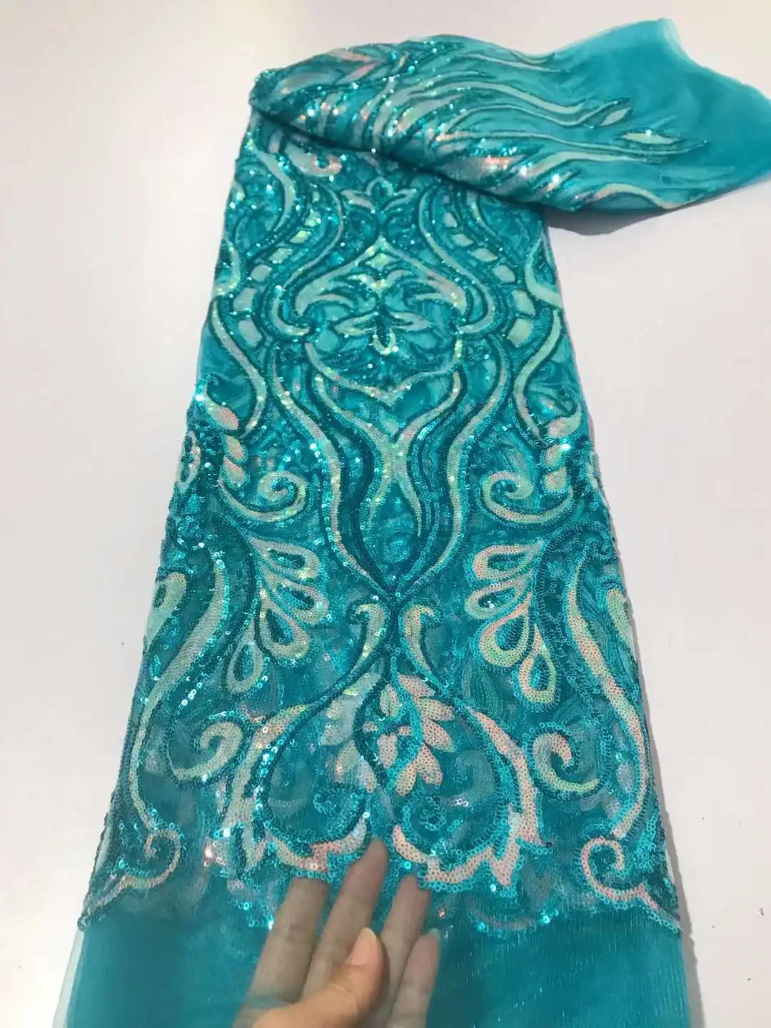 Sequins Full-width Positioning Encryption Mesh Show Sequins Fashion Catwalk See-through Clothing Fabric