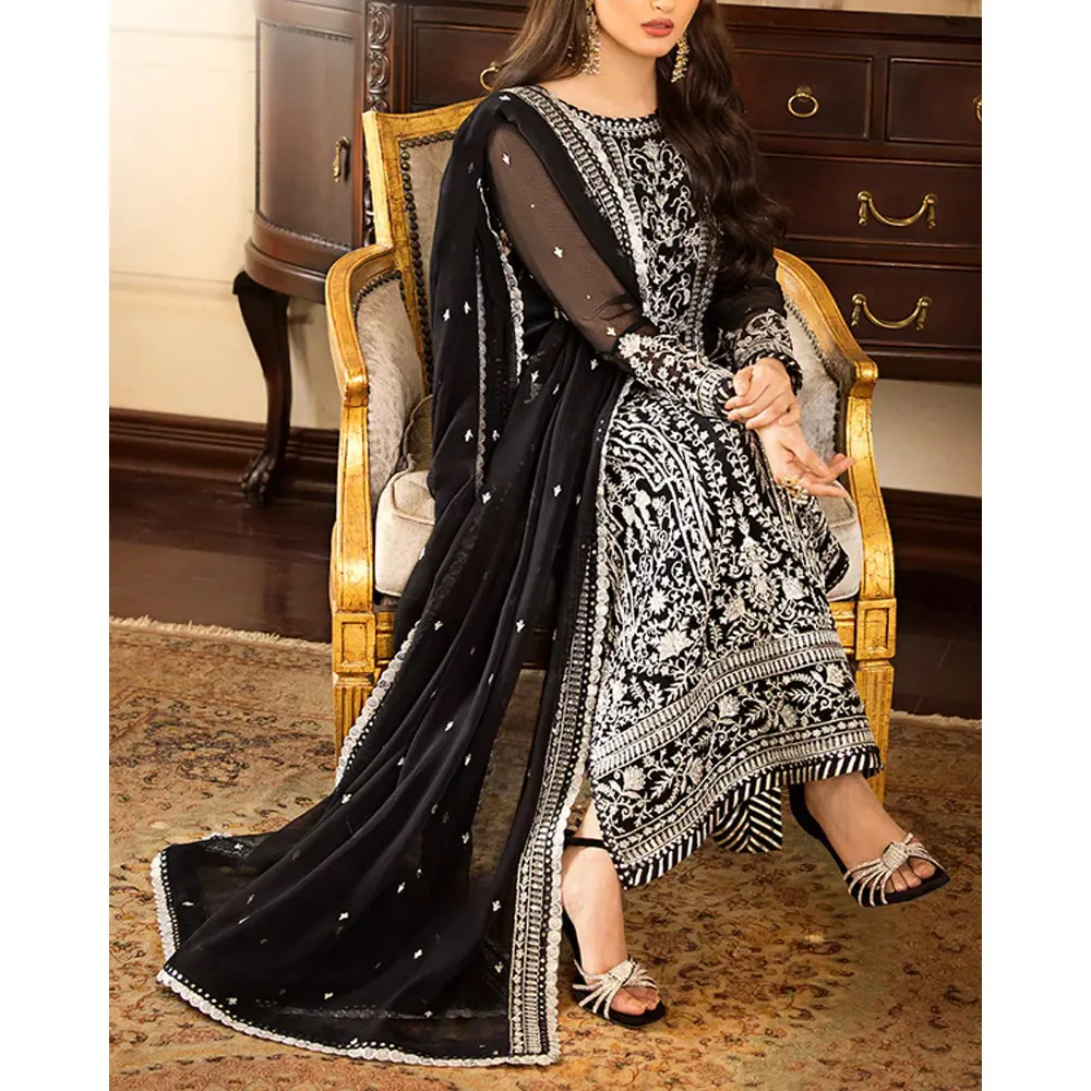 Wholesale Price Wedding dresses for women 2024 Muslims wedding dress with fancy Heavy Embroidery Design work