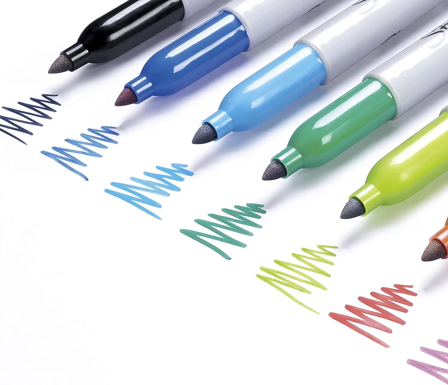 Permanent Markers, Fine Point, Assorted Colors, 12 Count