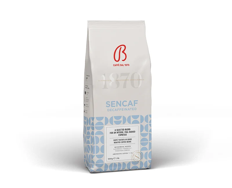 Итальянские кофейные пакеты decaffeinated для эспрессо 50% Arabica и кофе в зернах