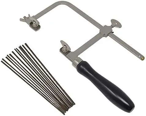 JEWELRY PIERCING SAW with Blades FRAME JEWELERS HAND TOOL ADJUSTABLE 6 SIZES WITH BLADES