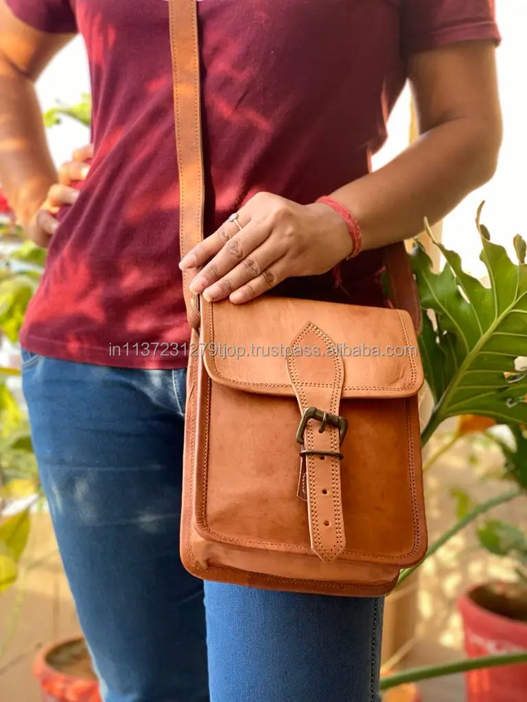 Real Leather Handmade Sling Bag Vintage 7*9 Inch  Shoulder Bags