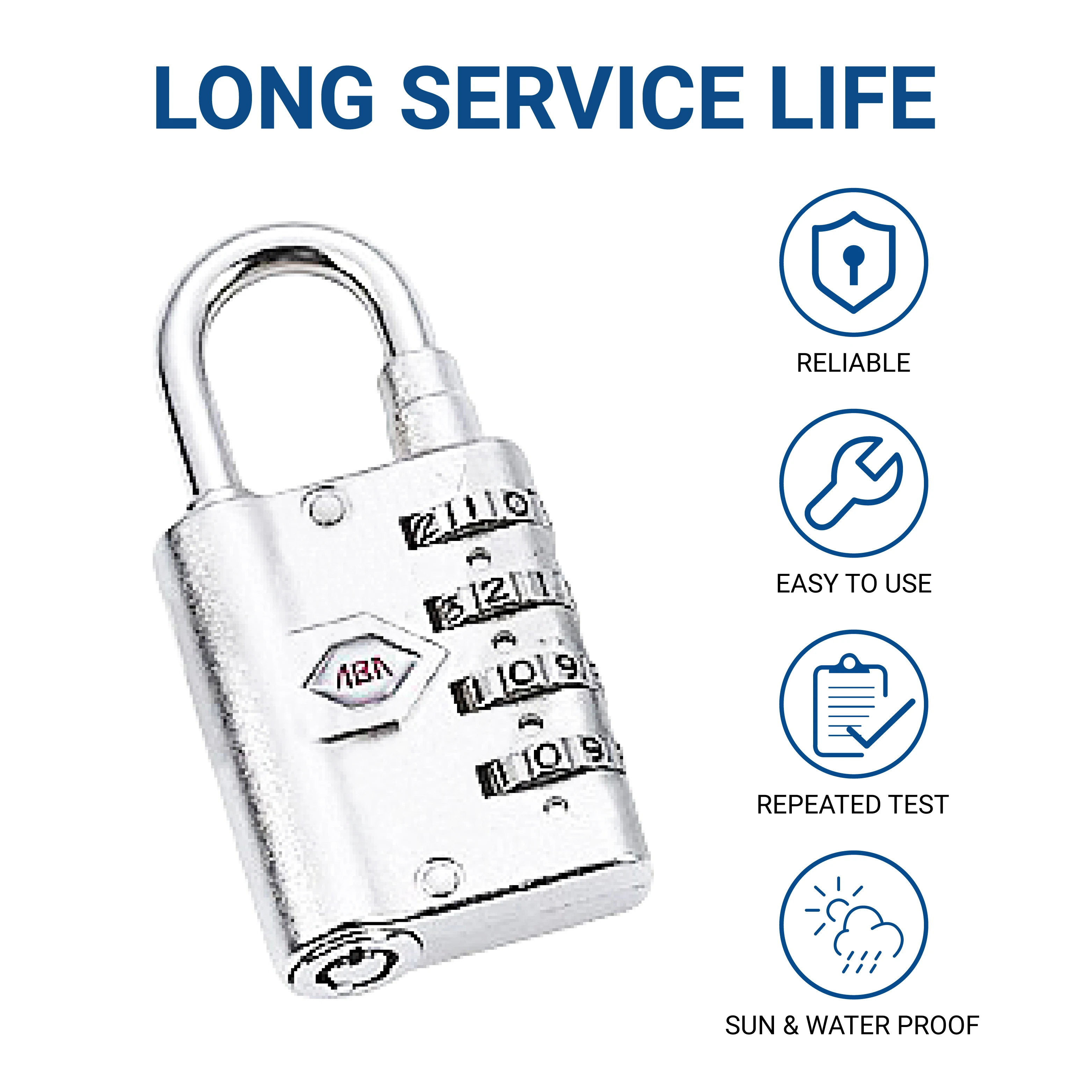 Travel Luggage Lock 4 Digit Waterproof Combination Small Padlock For Locker