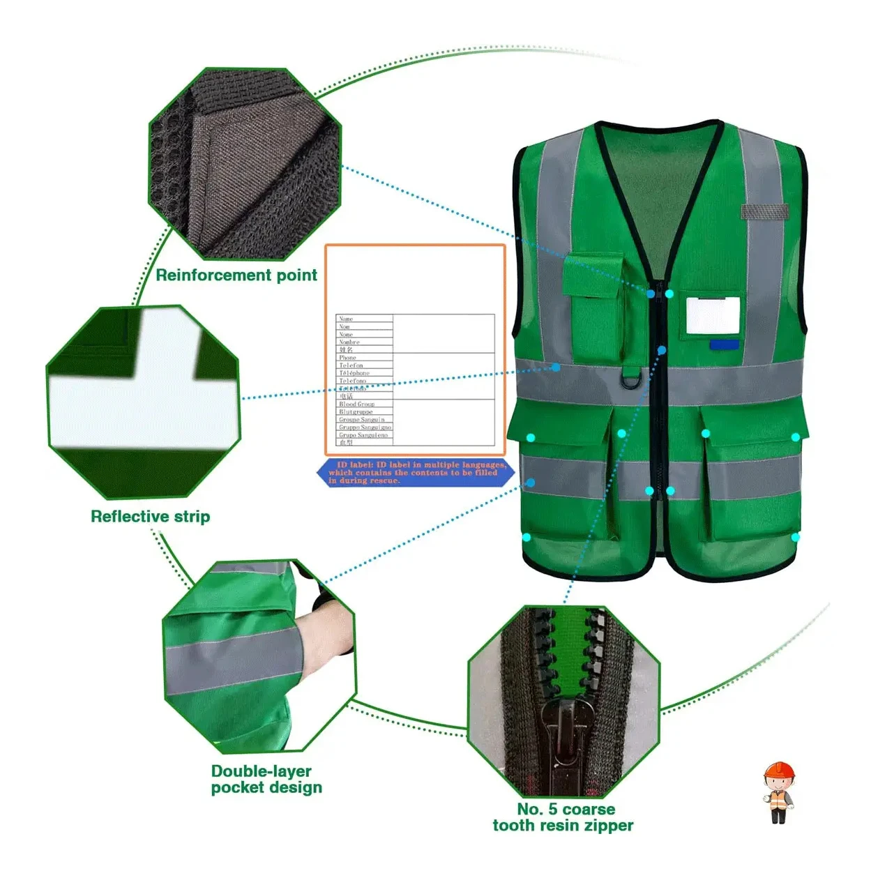 Disposable best price custom made safety vest