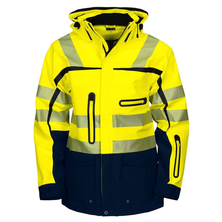 Customized Type R Hard Shell Hi Vis Reflective Winter Class 3 Safety Bomber Industrial Work Jacket