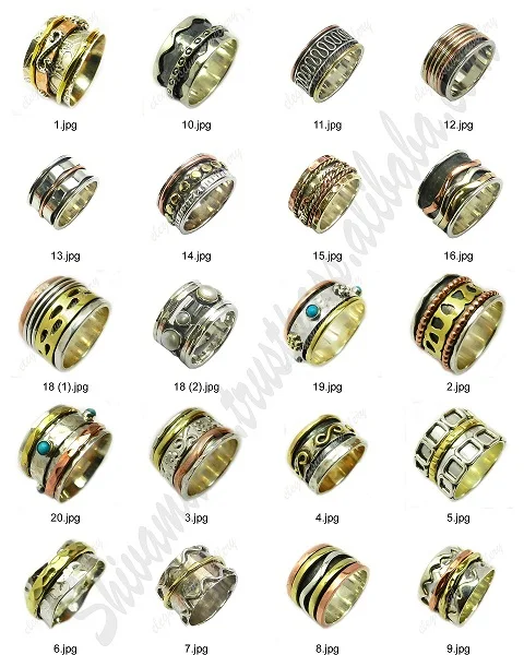 Hot Selling Wholesale Price Meditation Spinner Anxiety Worry Spin Eternity Vermeil Rings Gift For Her